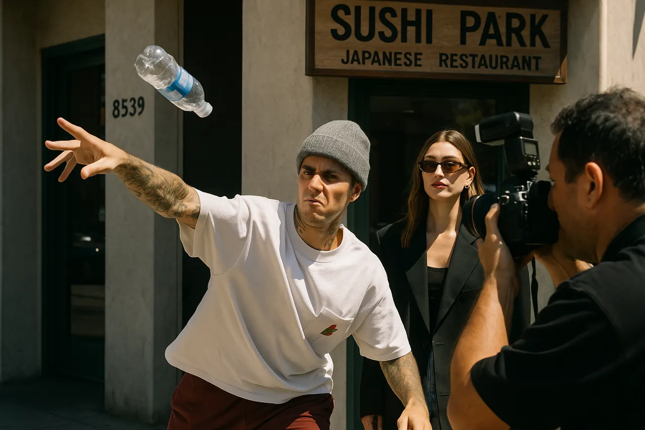 Justin Bieber Tosses Water Bottle at Paparazzi After Date Night with Hailey